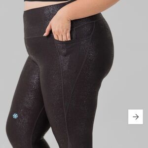 NWOT Mono b Chocolate Foil Leggings Size XL